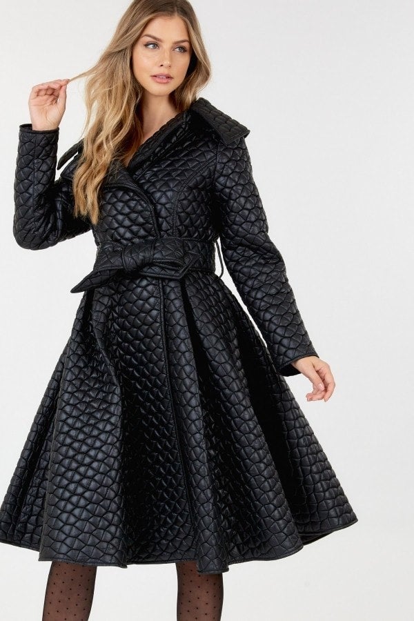 Quilted swing store coat